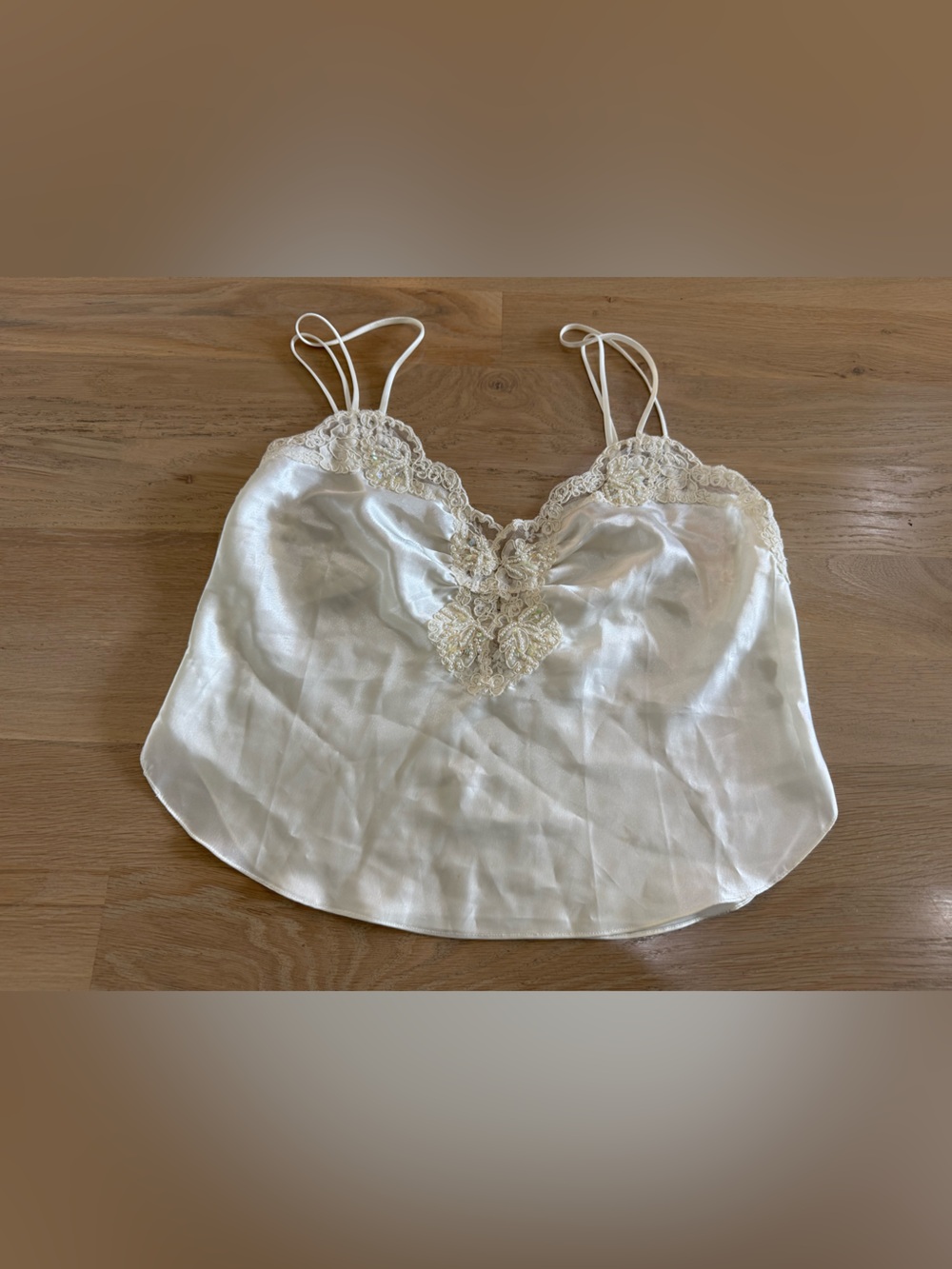 Victoria’s Secret VTG gold label bridal ivory satin lace camisole size large